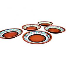 Klein, terracotta weiß Tapa Teller Set von 5 – handbemalt aus Spanien