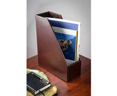 Dacasso Zeitschriftenständer, Lederfaserstoff, Dunkelbraun