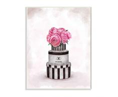 Stupell Industries Wandbild, gerahmt, Rosa / Grau Wandtafel 13x19 Holzschild