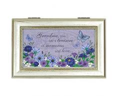 Carson Home Accents Spieluhr mit Aufschrift Grandma Treasure, silberfarben