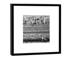 COGNOSCO Fotografie im Holzrahmen: Fürstenzug Fotodruck-Format 27 x 27 cm-Rahmenfarbe Hochwertiges Wandbild, Geschenkidee oder Souvenir aus Dresden, Holz, Schwarz-Weiß, Rahmen