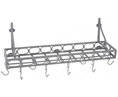 Old Dutch mittelstarkes Wandhalterung Bücherregal Topf Rack mit 8 Haken