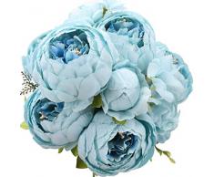 Duovlo Künstliche Pfingstrose, Seidenblumen, Vintage, Hochzeitsdekoration, 1 Stück Frühlingsblau