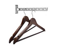 Lifeasy Kleiderhaken aus Edelstahl, zur Wandmontage, faltbar, mehrere Haken