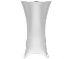 vidaXL 133570 2X Stretch Tischhusse Silbern 80cm Stretchhusse Tischdecke Hussen, Gewebe, Durchmesser (auf dem Tisch): 80 cm