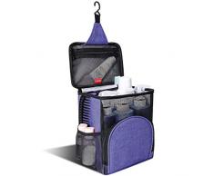 KUSOOFA Dusche Caddy Tasche, Kosmetiktasche zum aufhängen, Bad Organizer mit Quick Dry Technologie und Schimmelresistent Schutz Damen Herren dunkelblau