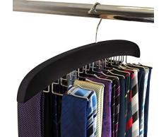 SUNTRADE Krawattenhalter aus Holz, für 24 Krawatten 24 Hooks beige