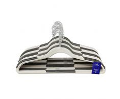 JVL Premium Range Kleiderbügel, Kunststoff, platzsparend, rutschfest, Einheitsgröße, Grau und Weiß, 40 Stück