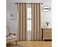 miuco Verdunkeln Tülle Strukturierte eingewoben Blackout Vorhänge für Wohnzimmer Vorhang Panels Set von 2..., metall, taupe, 52x95 Inch