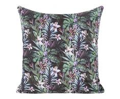 Eurofirany Kissenhülle Kissenbezug Couchkissen Sofakissen Bettkissen Zimmerdekoration Elegant Edel Exklusiv Velvet Samt Blattmuster Blätter, Grün, 45x45cm, 2