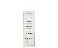 Pavillon Gift Company Porzellanschild mit Schleife, rechteckig, Weiß/goldfarben mit Aufschrift The Best Things In Life Are The People We Love and The Memories We Made Along The Way