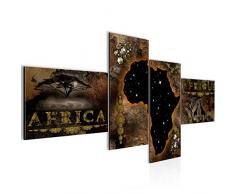 Bilder Afrika Wandbild 200 x 100 cm Vlies - Leinwand Bild XXL Format Wandbilder Wohnzimmer Wohnung Deko Kunstdrucke Braun 4 Teilig - MADE IN GERMANY - Fertig zum Aufhängen 022641c