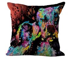 Rainbow Pet Kissenbezug, bedruckt cottonlinen Überwurf Kissen Fall Kissenbezug Form pillowslip Pullunder quadratisch Reißverschluss gemustert Kissenbezüge für Home Sofa Stuhl, baumwolle, Dog Family, Cover WITHOUT Pillow Insert