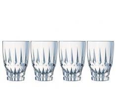 Cristal dArques L8170 Ornements Longdrink-Gläser 4er Set aus hochwertigem Kristallglas, 4 Trinkgläser à 36 cl, Wassergläser, dickwandig und robust, Kwarxglas