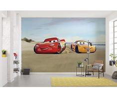 Komar Disney Fototapete Cars Beach Race | Größe: 368 x 254 cm (Breite x Höhe) | Tapete, Kinder, Wand, Kinderzimmer, Dekoration - 8-4100