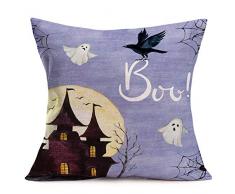 Fukeen Kissenbezug mit Zitat von Herbsternte und schwarzem Hintergrund mit Ahornblatt-Kürbis-Kissenbezug, Vintage, Bauernhof, dekorative Baumwolle, Leinen, 45,7 x 45,7 cm 18x18 Boo Halloween Lila