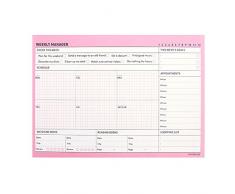 Lovely Desktop Weekly to do Liste Notizblock Wochenplaner Pad Notebook wöchentliche Planer Pad Schreibtisch Planer Schreibunterlage Kalender Schreibunterlage undatiert Kalender, 60 Blatt, 21,1 x 14,7 cm-Weekly rose