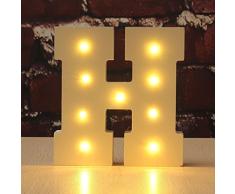amzstar weiß Holz Festzelt LED Schild Buchstabe Lichter Party Hochzeit Decor batteriebetrieben Alphabet Wand Festzelt Dekoration Lichter, holz, h