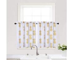 Haperlare 3-teiliges marokkanisches Küchen-Vorhang-Set, Küchen-Vorhänge und Volant für Café, Badezimmer, Spalier Design, Wohnzimmer-Vorhang-Sets, Polyester, gelb, Tiers| 24 L