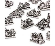 Beads Unlimited Charm-Anhänger Schlitten Metall Antiksilber 20 x 23 mm