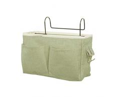 Frjjthchy Nachttisch Aufbewahrungstasche Etagenregal Hänge-Organizer Caddy für Schlafsaal Zimmer Krankenhausbett Tea Green