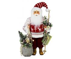 Windy Hill Collection 168270 Dekofigur Weihnachtsmann Rentier stehend 40,6 cm rot