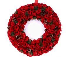 idyllischer Weihnachtskranz mit Tannenzapfen und Buchsbaum Natur Winterdeko für Innen