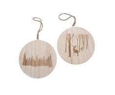 Comarco Sa 13936 Weihnachtsanhänger, Holz, Mehrfarbig, 16 x 1 x 16 cm