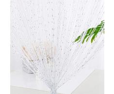 uxcell Fadenvorhang, Fransenvorhang, 99,1 x 200,7 cm (BH), Fadenvorhang, Schlafzimmertür, Fenster, Trennwand für Hochzeit, Café, Hotel, Dekoration 39 inch x 79 inch weiß