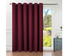 BGment Sichtschutz Verdunkelungsvorhänge für Schiebetür Glastür Ösen Thermoisoliert Verdunkelung Raumteiler Vorhang für Wohnzimmer 1 Panel 10ft W x 8ft L burgunderfarben