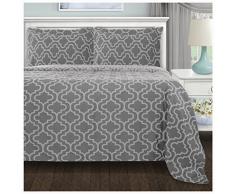 Superior Bettwäsche-Set Modern Full/Queen Spalier Grau