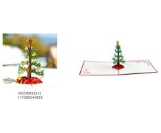 St Origami Pop Up Weihnachtskarte mit Kugeln, Papier, Rot, 15 x 21 x 0,3 cm
