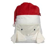 MONOBLANKS Sack/Weihnachtssack, Sacktasche mit Kordelzug, personalisierbar, Beste Geschenktüten für Zuhause und Familie 29 L*19.5 W Flauschiger Weihnachtsmann