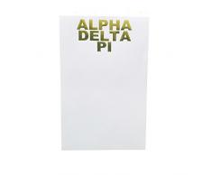Aspen Lane Alpha Delta PI Notizblock Gold Folie Geschenk Einstellung