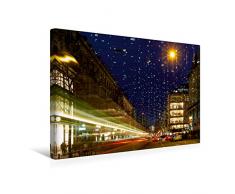 Premium Textil-Leinwand 45 x 30 cm Quer-Format Bahnhofstrasse in Zürich mit Weihnachtsbeleuchtung | Wandbild, HD-Bild auf Keilrahmen, Fertigbild auf hochwertigem Vlies, Leinwanddruck von Enrico Caccia