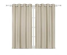 Luxuer Tülle Vorhang Panels Drapes Blackout Thermo Isoliert für Zimmer Set von 2 Panels 132,1 cm 52x63 Hellbeige