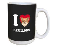 Tree Free Grüße lm45095 I Heart Papillons Keramik Becher mit Henkel/, 15-Ounce, Tan