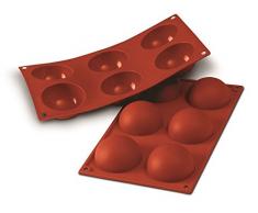 Garcia de Pou 166.10 Silikon-Backform, halbkugelförmig, 17,5 x 30 cm, Rot