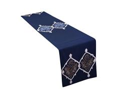 Decozen Samt-Kissen, 45,7 x 45,7 cm, Marineblau, mit 600 g Kissen, Bestickt, Vierfolien-Muster, ideal für Bett und Sofa 13x72 Inch Marineblau