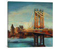iCanvasART Sunny Manhattan Bridge auf Leinwand, Kunstdruck Marilyn Hagemann, 18, 45,7 cm/3,8 cm Tiefe