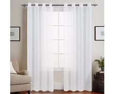 topick Voile Vorhänge, Gardinen, Rod Tasche, Set von zwei, Polyester, Ring Top|White, L84|Pair