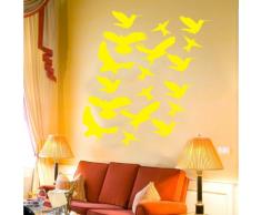INDIGOS 4052166093712 Wandtattoo w493 Vögel Wandaufkleber 120 x 114 cm, gelb