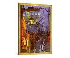 Gerahmtes Bild von Louis Anquetin Avenue de Clichy, fünf Uhr abends, Kunstdruck im hochwertigen handgefertigten Bilder-Rahmen, 70x100 cm, Gold Raya