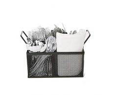 Mind Reader MESHSQ4-BLK 4-teiliger Mesh-Caddy, Besteckhalter, Besteck- und Besteck-Organizer, Gabeln, Löffel, Messer, Esstisch, Arbeitsplatte, Küche schwarz