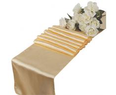 VDS Tischläufer, Satin, 30,5 x 274,3 cm, für Hochzeit, Bankett, Dekoration, Läufer, Charmeuse Seide, 1 Stück 10 beige