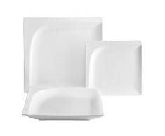 Ambition 94625 Tafelservice Monaco 18 TLG. Geschirrset Porzellan Weiß Speiseteller Suppenteller Dessertteller spülmaschinengeeignet mikrowellengeeignet modern