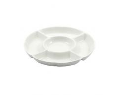 la Porcellana Convivio Runde Servierplatte 5 Teile cm 35,5 in Geschenk-Box, weiß