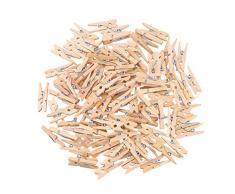 Numblartd 100 Stück handgefertigte Naturholz Umweltschutz Mini Wäscheklammern Clip – DIY Handwerk Fotopapier Klammern Holz Clip Home Decor Hanger 3 x 0.4cm braun