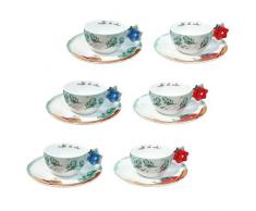 THUN 6er Set Espressotassen Preludio Winter Mehrfarbig