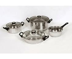 Mayestic Topfset 7-teilig, Edelstahl, Grau, 60 x 40 x 40 cm